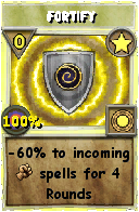 Wizard101 Star spell card: Fortify, Spell ID 8921