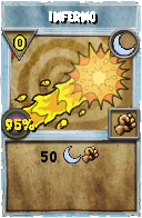 Wizard101 Moon spell card: Inferno, Spell ID 8933