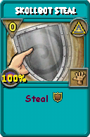 Wizard101 Myth spell card: Skollbot Steal, Spell ID 8936