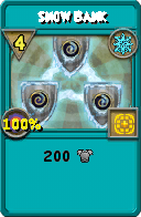 Wizard101 Ice spell card: Snow Bank, Spell ID 8945