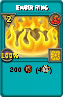 Wizard101 Fire spell card: Ember Ring, Spell ID 8946