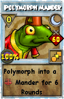 Wizard101 Moon spell card: Polymorph Mander, Spell ID 8955