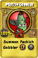 Wizard101 Myth spell card: Peckish Gobbler, Spell ID 8963