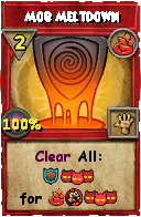 Wizard101 Fire spell card: Mob Meltdown, Spell ID 8968