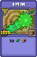 Wizard101 Life spell card: Life Ire, Spell ID 8974