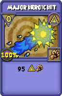 Wizard101 Myth spell card: Major Heroic Hit, Spell ID 8975
