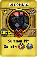 Wizard101 Myth spell card: Pit Goliath, Spell ID 8981