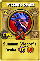 Wizard101 Myth spell card: Viggor's Drake, Spell ID 8984