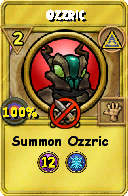 Wizard101 Myth spell card: Ozzric, Spell ID 8988