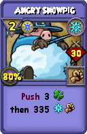 Wizard101 Ice spell card: Angry Snowpig, Spell ID 8217