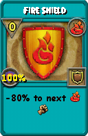 Wizard101 Fire spell card: Fire Shield, Spell ID 8747