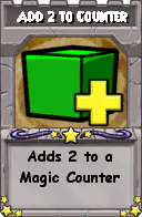 Wizard101 School 16 spell card: Add 2 to Counter, Spell ID 8696
