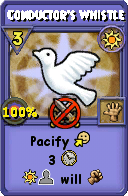 Wizard101 Sun spell card: Conductor's Whistle, Spell ID 8077