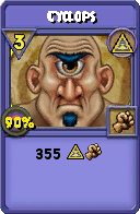Wizard101 Myth spell card: Cyclops, Spell ID 8464