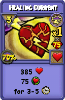 Wizard101 Storm spell card: Healing Current, Spell ID 8457