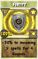 Wizard101 Star spell card: Fortify, Spell ID 8914