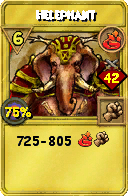 Wizard101 Fire spell card: Helephant, Spell ID 8395