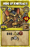 Wizard101 Myth spell card: Hero of Khrysalis, Spell ID 8299