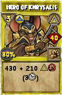 Wizard101 Myth spell card: Hero of Khrysalis, Spell ID 8302