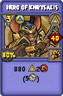 Wizard101 Myth spell card: Hero of Khrysalis, Spell ID 8306