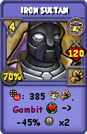 Wizard101 Storm spell card: Iron Sultan, Spell ID 8590