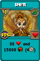 Wizard101 Life spell card: Sprite, Spell ID 8553