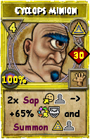 Wizard101 Myth spell card: Cyclops Minion, Spell ID 8245