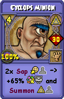 Wizard101 Myth spell card: Cyclops Minion, Spell ID 8246
