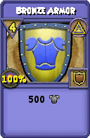 Wizard101 Myth spell card: Bronze Armor, Spell ID 8697