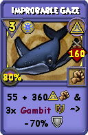 Wizard101 Myth spell card: Improbable Gaze, Spell ID 8696