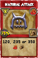 Wizard101 Fire spell card: Natural Attack, Spell ID 8637