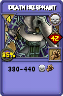 Wizard101 Death spell card: Death Helephant, Spell ID 8182