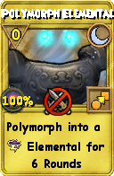 Wizard101 Moon spell card: Polymorph Elemental, Spell ID 8000