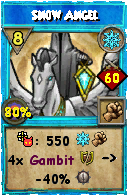 Wizard101 Ice spell card: Snow Angel, Spell ID 8329
