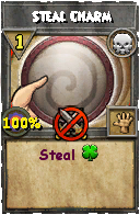 Wizard101 Death spell card: Steal Charm, Spell ID 8923