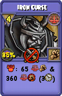 Wizard101 Balance spell card: Iron Curse, Spell ID 8242