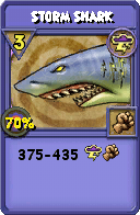 Wizard101 Storm spell card: Storm Shark, Spell ID 8259