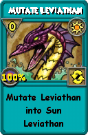 Wizard101 Sun spell card: Mutate Leviathan, Spell ID 9000
