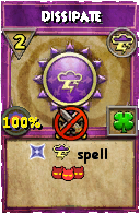 Wizard101 Storm spell card: Dissipate, Spell ID 9001