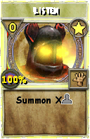 Wizard101 Star spell card: Listen, Spell ID 9008
