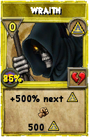 Wizard101 Myth spell card: Wraith, Spell ID 9015