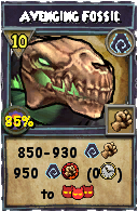 Wizard101 Shadow spell card: Avenging Fossil, Spell ID 9030
