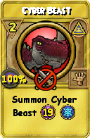 Wizard101 Myth spell card: Cyber Beast, Spell ID 9037