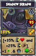 Wizard101 Shadow spell card: Shadow Seraph, Spell ID 9042