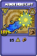 Wizard101 Myth spell card: Minor Heroic Hit, Spell ID 9045