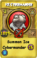 Wizard101 Myth spell card: Ice Cybermander, Spell ID 9049