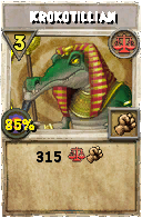 Wizard101 Balance spell card: Krokotillian, Spell ID 9051