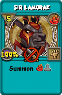 Wizard101 Fire spell card: Sir Lamorak, Spell ID 9052