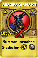 Wizard101 Myth spell card: Arachna Gladiator, Spell ID 9053