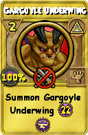 Wizard101 Myth spell card: Gargoyle Underwing, Spell ID 9073